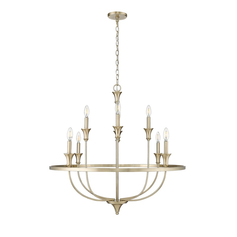 Millennium 28108-MG Emery Eight Light Chandelier, Modern Gold