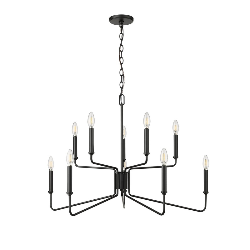 Millennium 29010-MB Raven Ten Light Chandelier, Matte Black