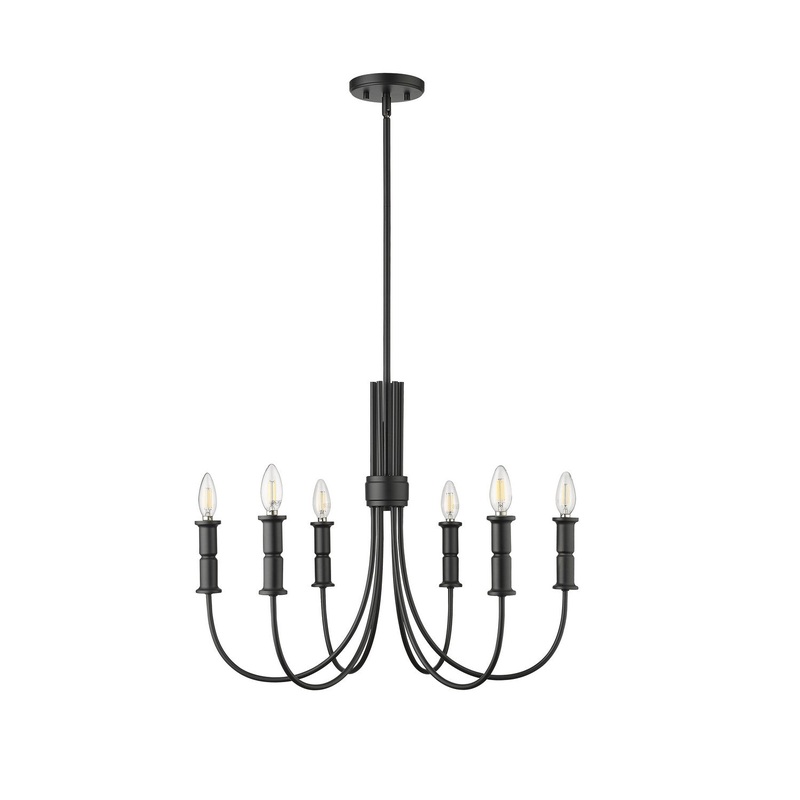 Millennium 29206-MB Potiss Six Light Chandelier, Matte Black