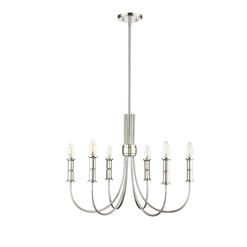 Millennium 29206-PN Potiss Six Light Chandelier, Polished Nickel