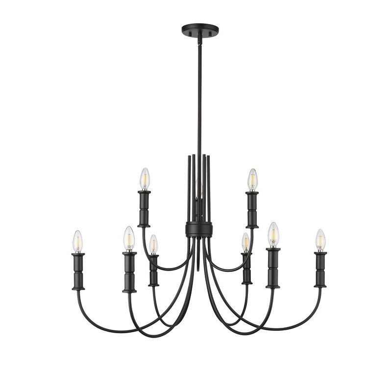 Millennium 29209-MB Potiss Nine Light Chandelier, Matte Black