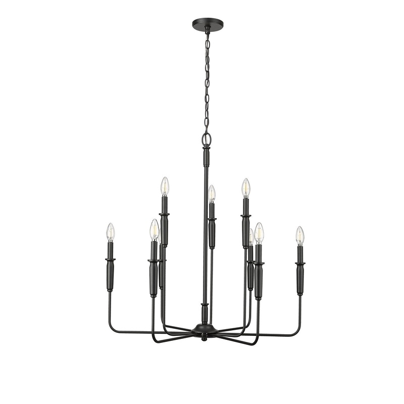 Millennium 29309-MB Savanne Nine Light Chandelier, Matte Black