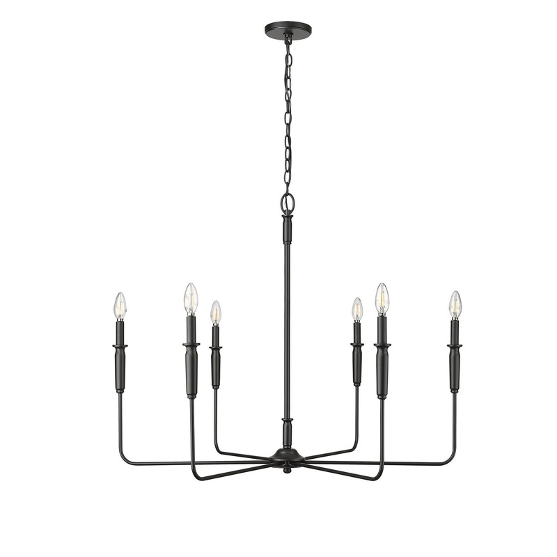 Millennium 29406-MB Savanne Six Light Chandelier, Matte Black