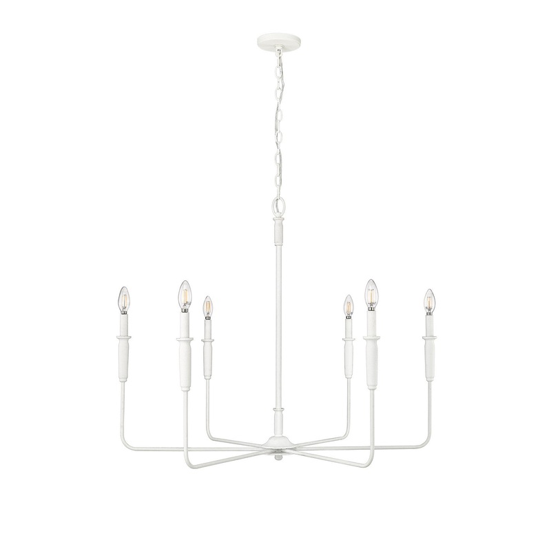 Millennium 29406-TWH Savanne Six Light Chandelier, Textured White