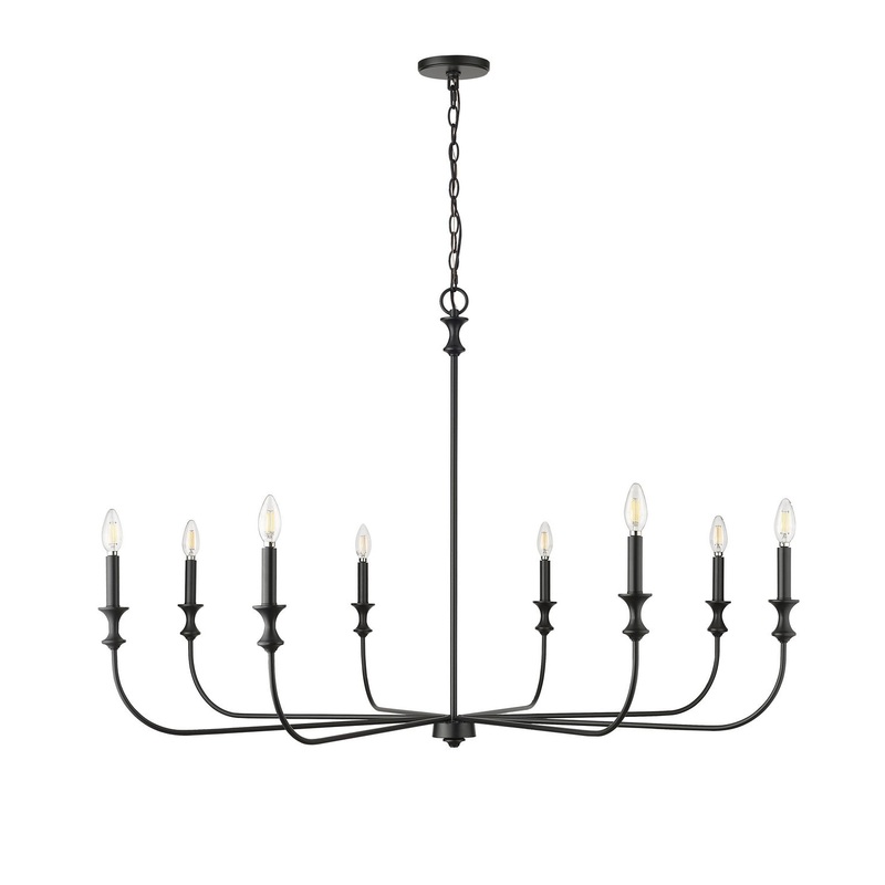 Millennium 29608-MB Savanne Eight Light Chandelier, Matte Black