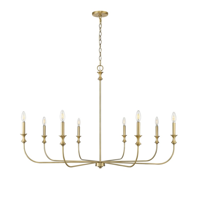 Millennium 29608-VB Savanne Eight Light Chandelier, Vintage Brass