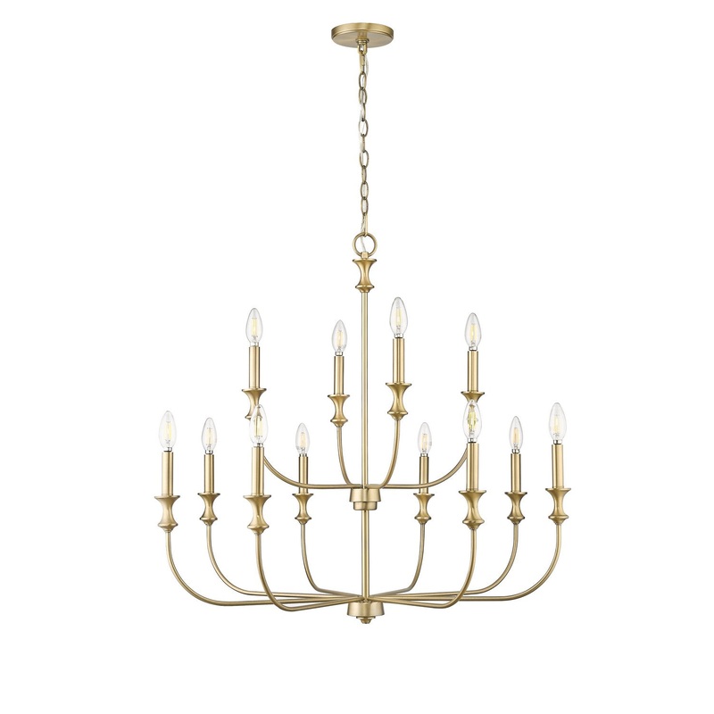 Millennium 29612-VB Savanne 12 Light Chandelier, Vintage Brass