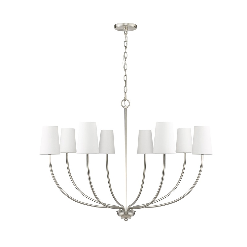 Millennium 29908-BN Kandor Eight Light Chandelier, Brushed Nickel