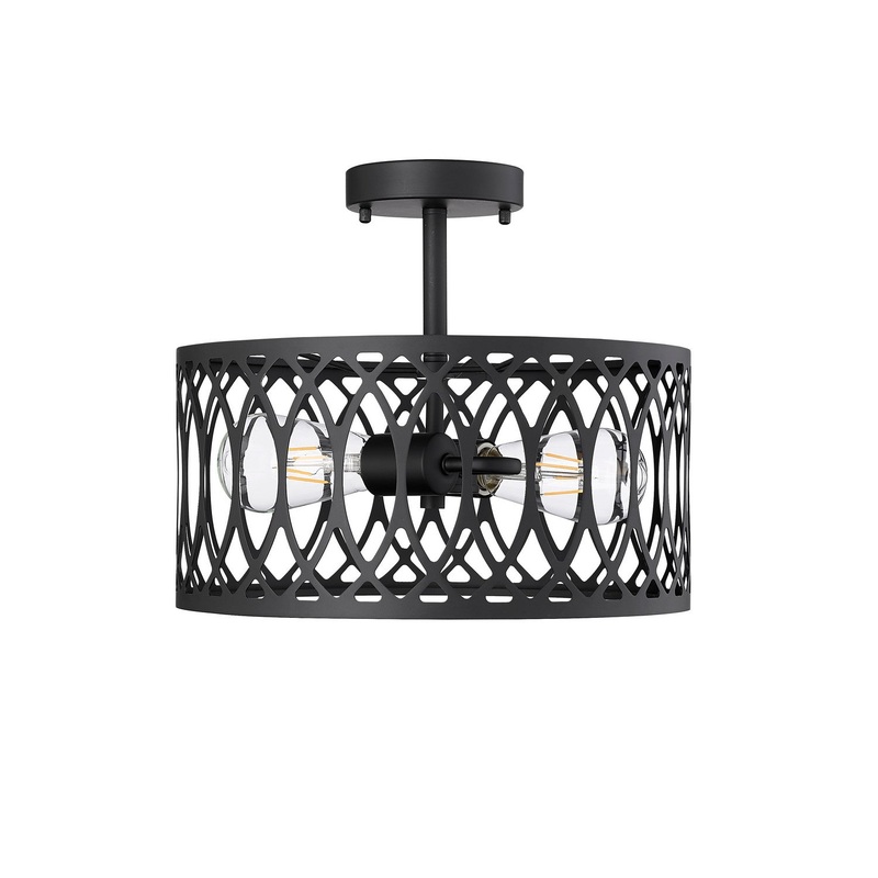 Millennium 4212-MB Arelyn Two Light Semi-Flush Mount, Matte Black