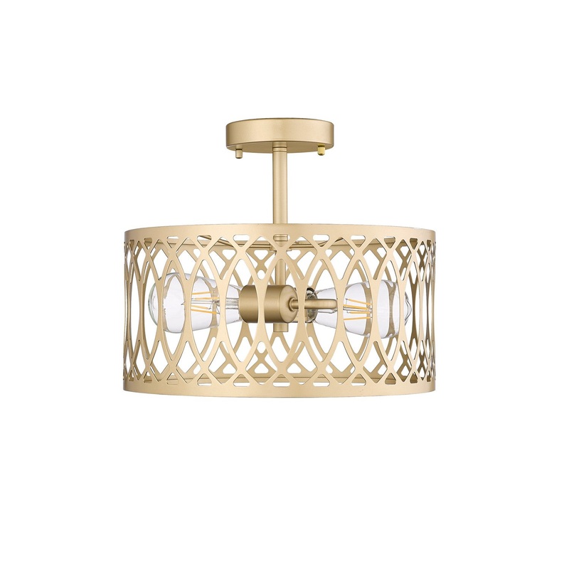 Millennium 4212-PMG Arelyn Two Light Semi-Flush Mount, Painted Modern Gold