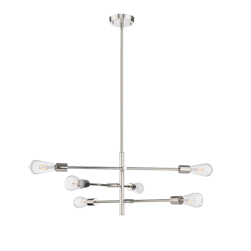 Millennium 4246-PN Decco Six Light Chandelier, Polished Nickel