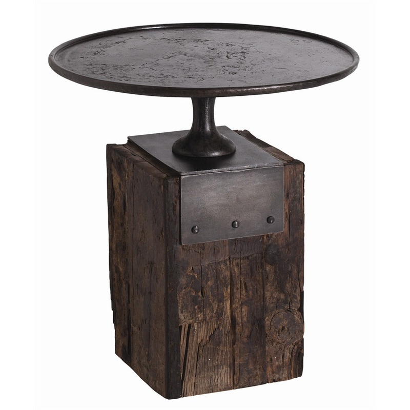 Arteriors DD2028 Anvil Side Table Burnt Wax
