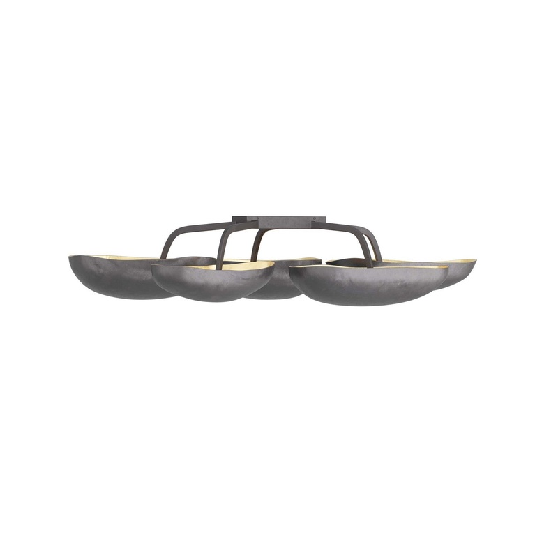 Arteriors DFI02 Theo 13 Light Flush Mount Blackened Iron