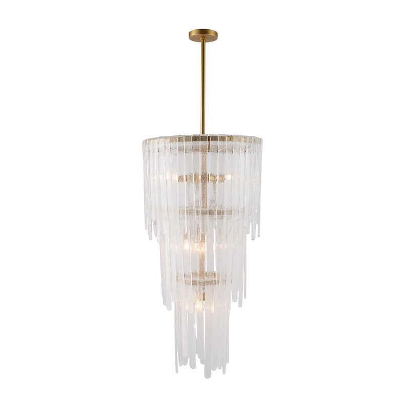 Arteriors DSC05 Raine Seven Light Chandelier Clear Seedy/Antique Brass