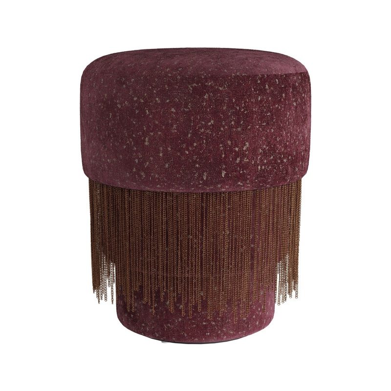 Arteriors FOI03 Twyla Ottoman Bordeaux