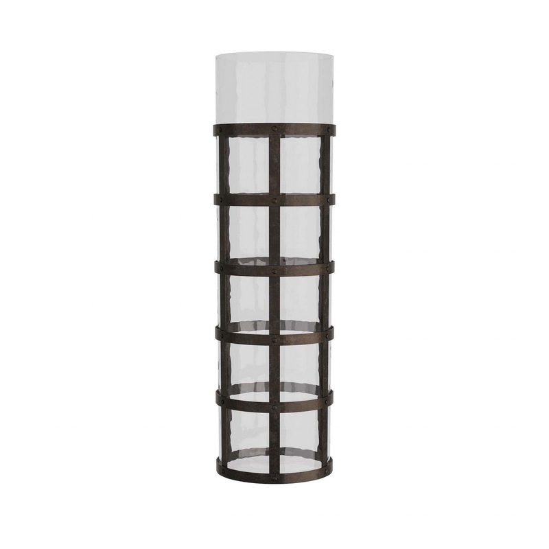 Arteriors GDAVI01 Rivet Vase Blackened Iron