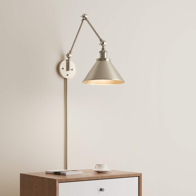 Millennium 11001-MG Edward One Light Swing Arm Wall Sconce, Modern Gold