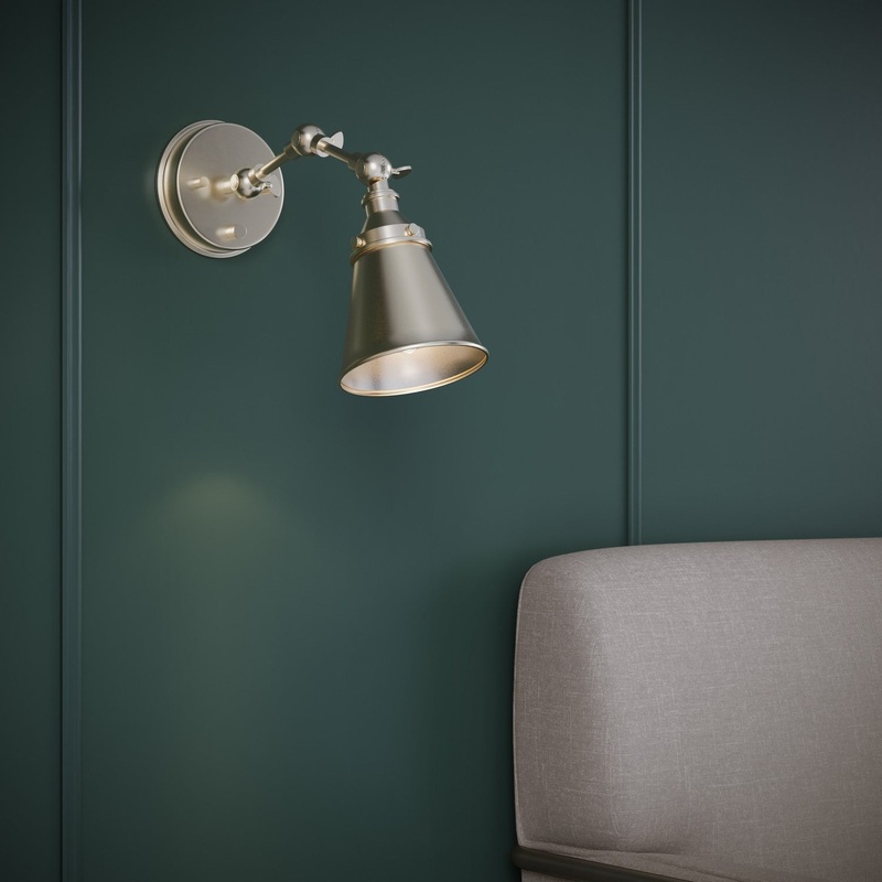 Millennium 12001-MG Edith One Light Swing Arm Wall Sconce, Modern Gold