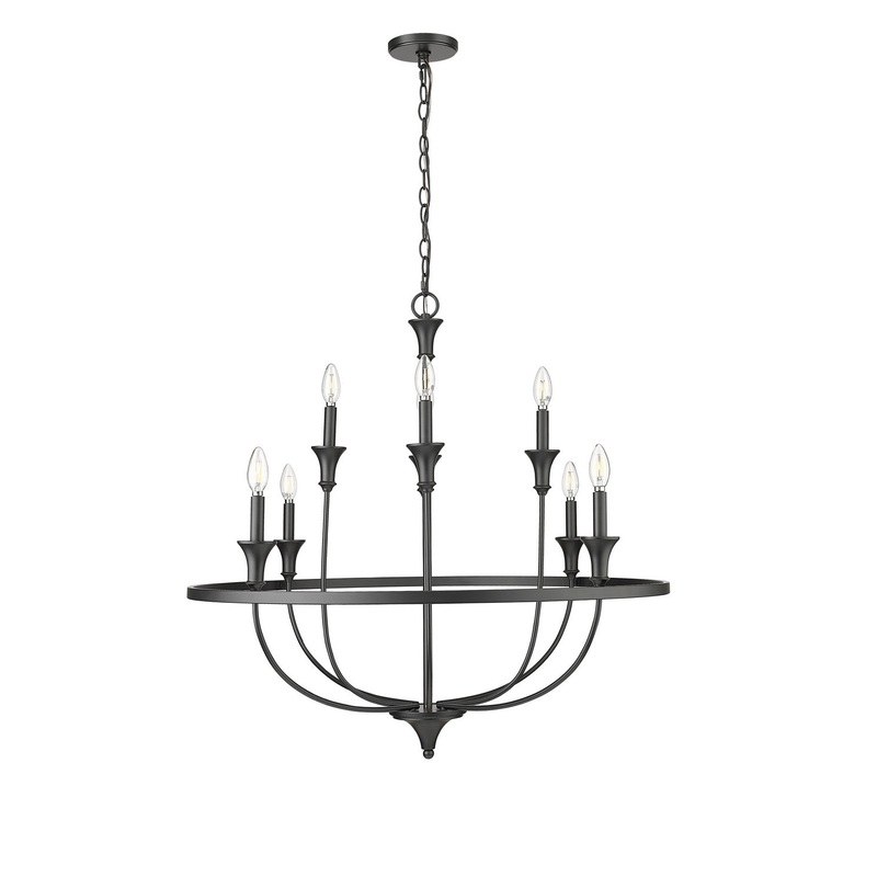 Millennium 28108-MB Emery Eight Light Chandelier, Matte Black