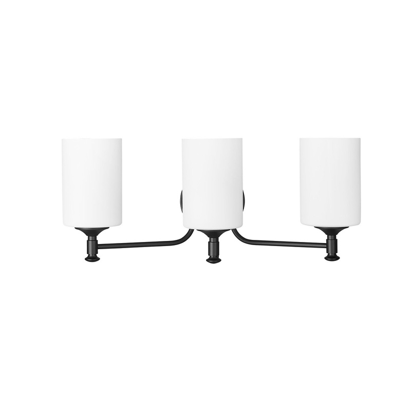 Millennium 91033-MB Ailey Three Light Vanity, Matte Black