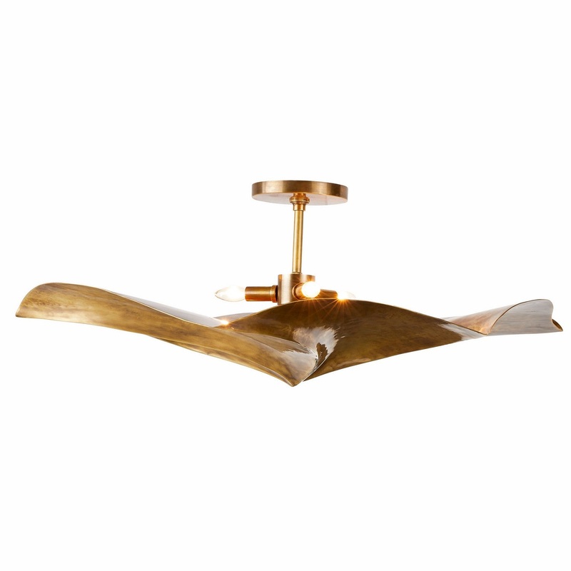 Arteriors DFI05 Daniella Three Light Flush Mount Vintage Brass