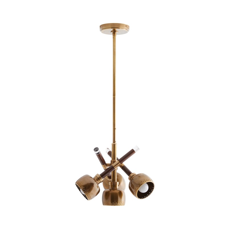 Arteriors DJ42004 Pavo Four Light Pendant Dark Walnut