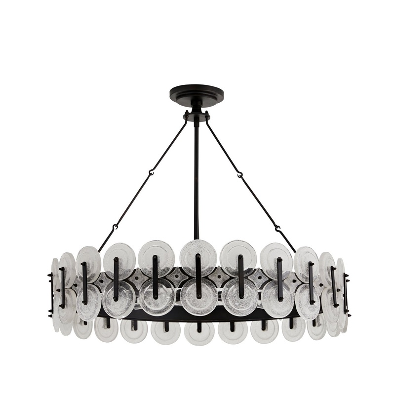 Arteriors DK82001 Rondelle Eight Light Chandelier Blackened Iron