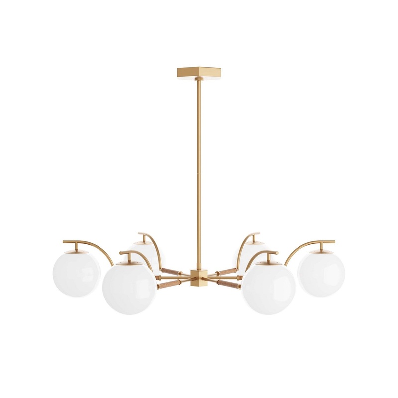 Arteriors DLC04 Tricia Six Light Chandelier Antique Brass
