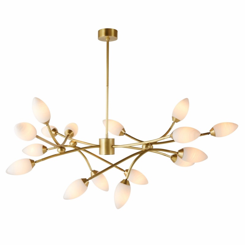 Arteriors DLC22 Ember 16 Light Chandelier Antique Brass/Matte Swirl