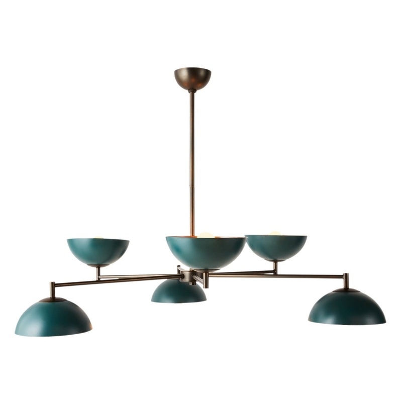 Arteriors DLC23 Evansville Six Light Chandelier Aegean/English Bronze