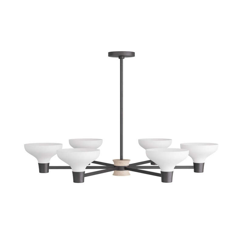 Arteriors DLI02 Thatcher Six Light Chandelier White Gesso