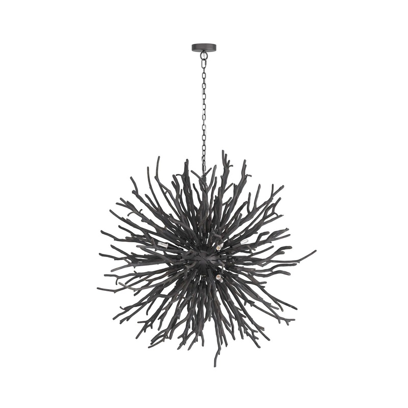 Arteriors DLS01 Finch Eight Light Chandelier Dark Gray Wash