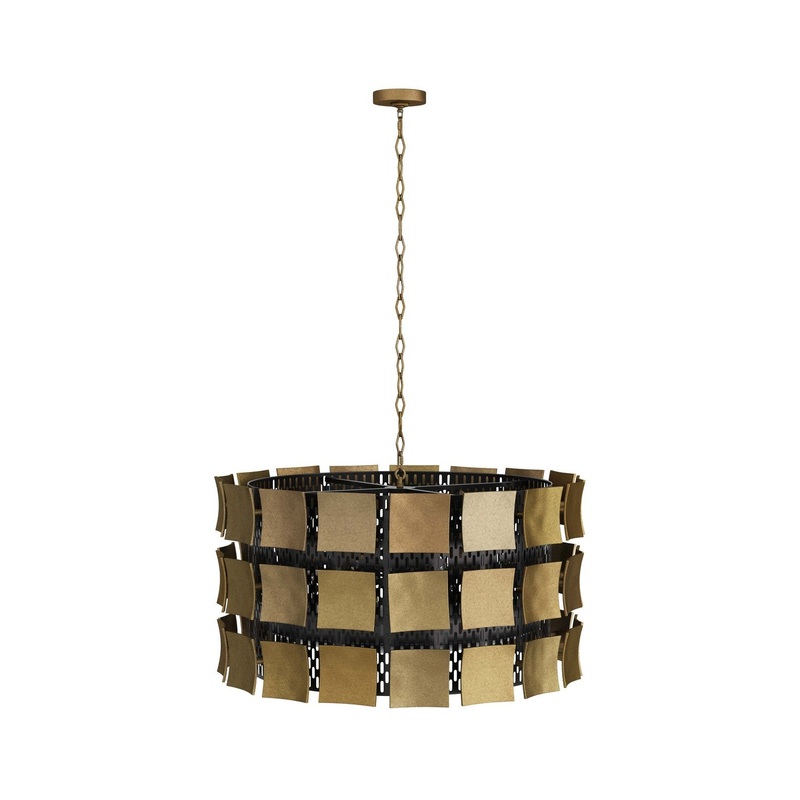 Arteriors DMI01 Wells Six Light Chandelier Antique Brass