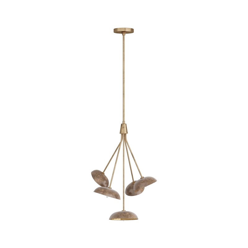 Arteriors DMI06 Viper Five Light Chandelier Vintage Brass