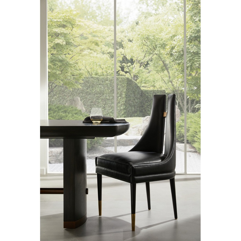 Arteriors FRI16 Crowley Dining Chair Black/Ebony/Antique Brass