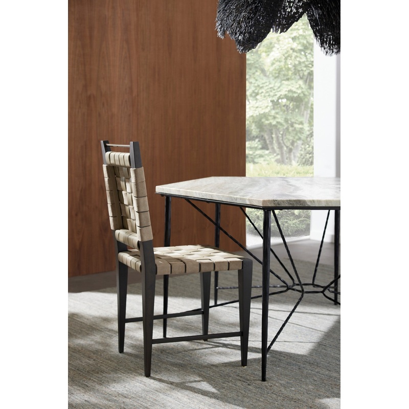Arteriors FRI19 Lakewood Dining Chair Stone/Stone/Ebony/Antique Brass