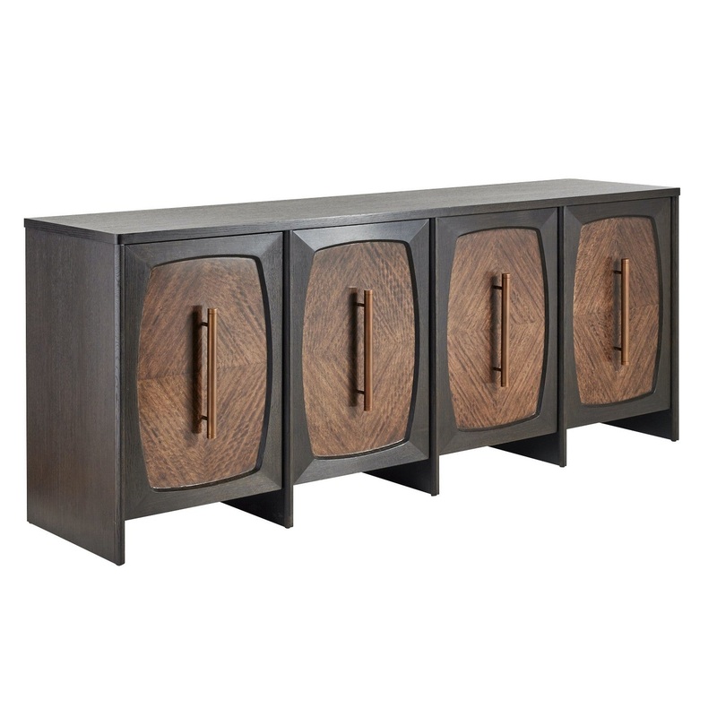 Arteriors FZS09 Elmore Credenza Brindle/Sable/Antique Brass/Ebony