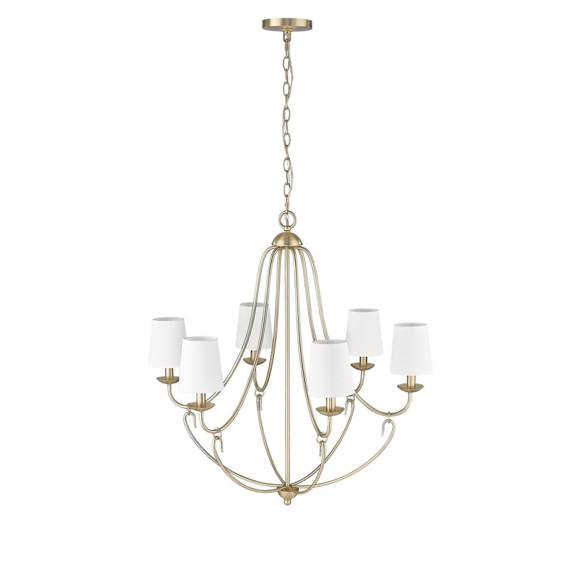 Millennium 12106-MG Eisley Six Light Chandelier, Modern Gold