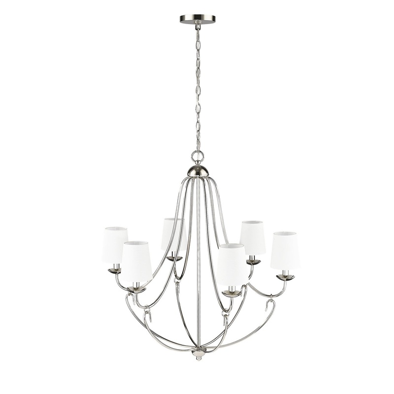 Millennium 12106-PN Eisley Six Light Chandelier, Polished Nickel