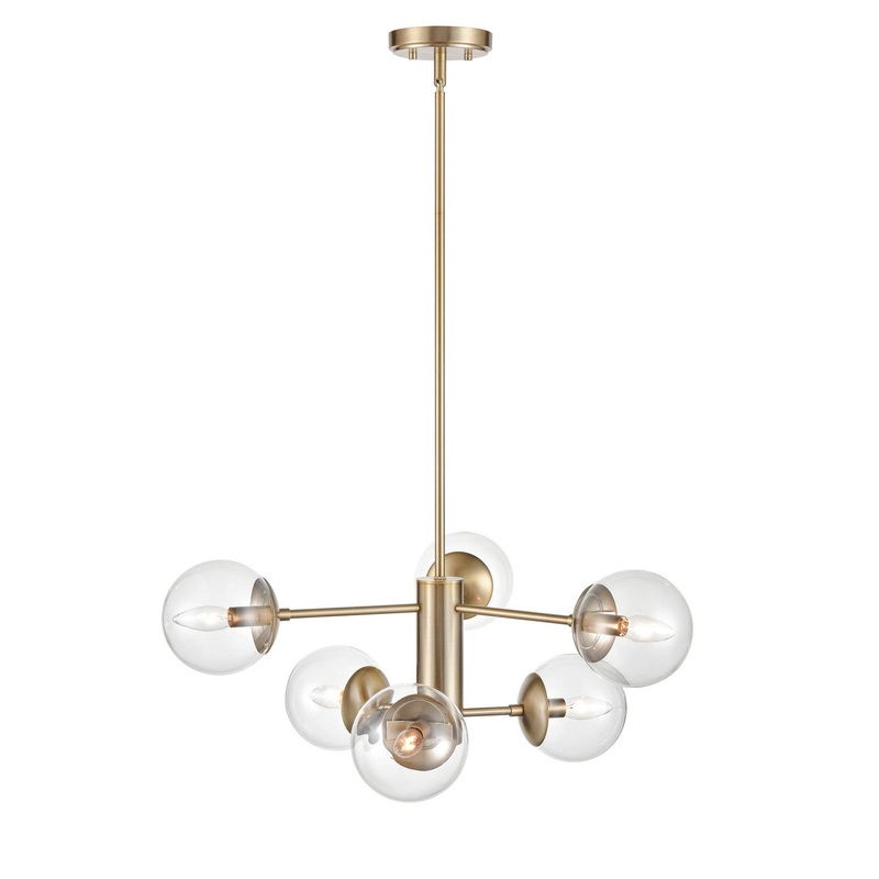 Millennium 8156-MG Avell Six Light Chandelier, Modern Gold