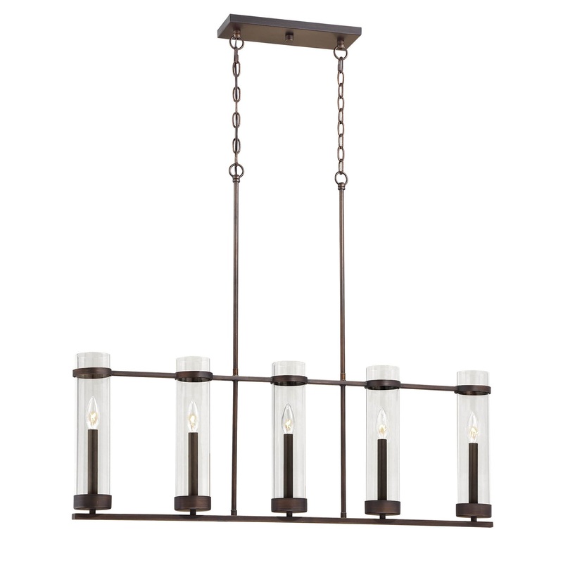 Millennium 1975-RBZ Milan Five Light Island Pendant, Rubbed Bronze