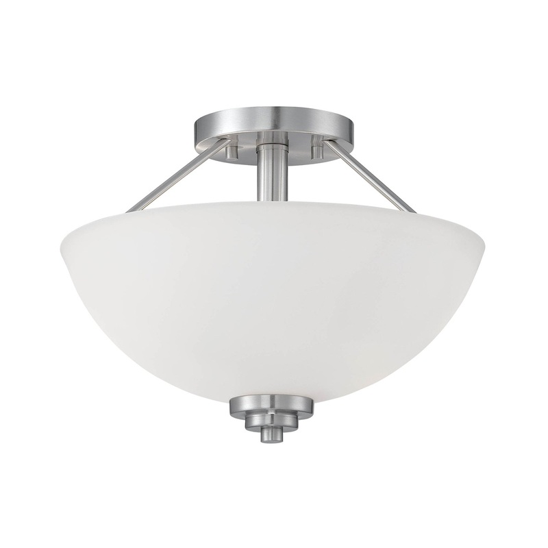 Millennium 3152-SN Durham Two Light Semi-Flush Mount, Satin Nickel