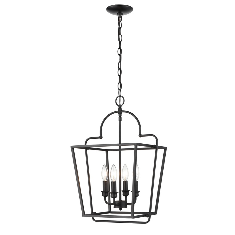 Millennium 3237-MB Four Light Pendant, Matte Black