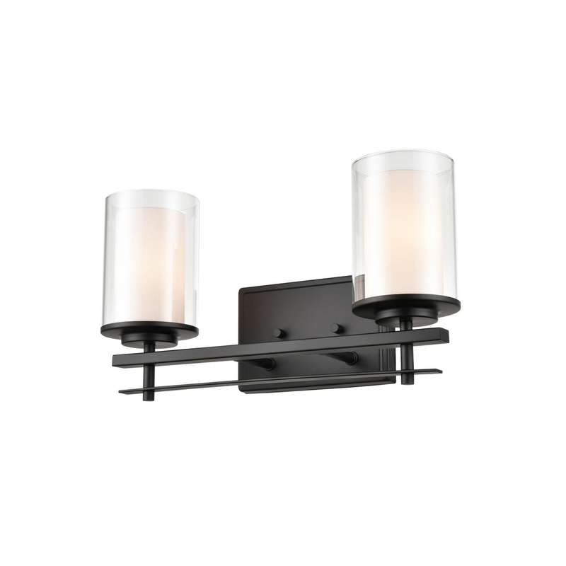 Millennium 5502-MB Huderson Two Light Wall Sconce, Matte Black