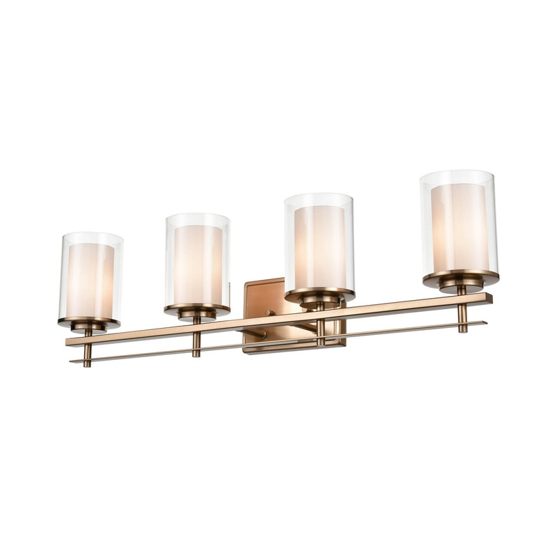 Millennium 5504-MG Huderson Four Light Wall Sconce, Modern Gold
