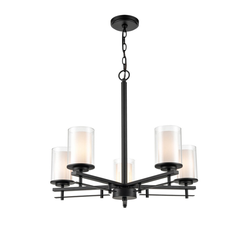 Millennium 5515-MB Huderson Five Light Chandelier, Matte Black