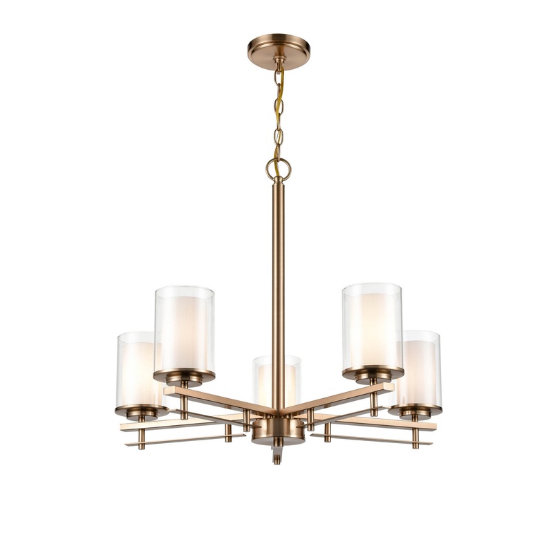 Millennium 5515-MG Huderson Five Light Chandelier, Modern Gold