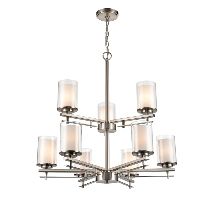 Millennium 5519-BN Huderson Nine Light Chandelier, Brushed Nickel