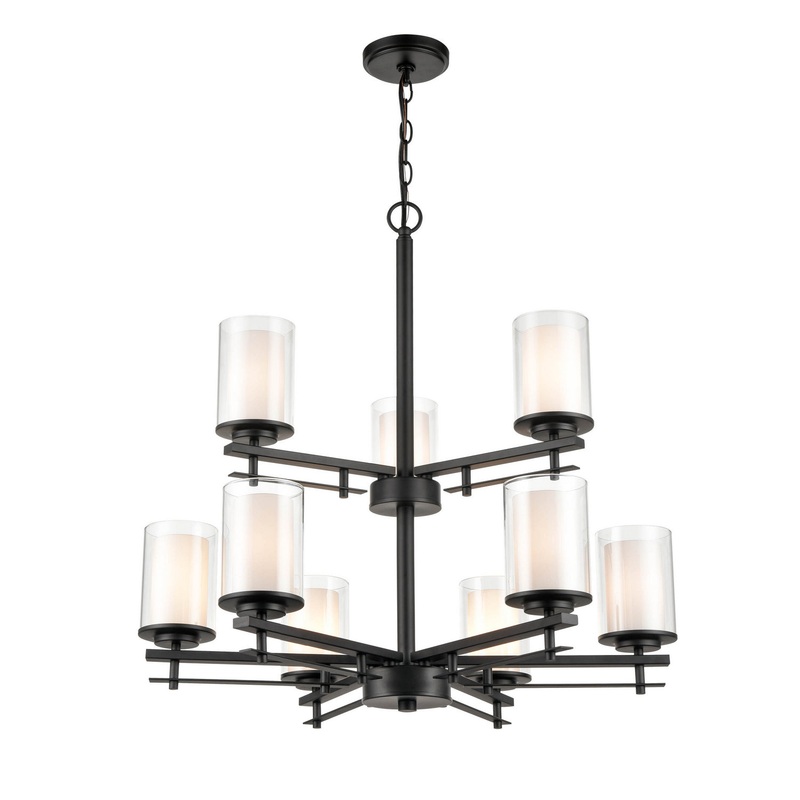 Millennium 5519-MB Huderson Nine Light Chandelier, Matte Black