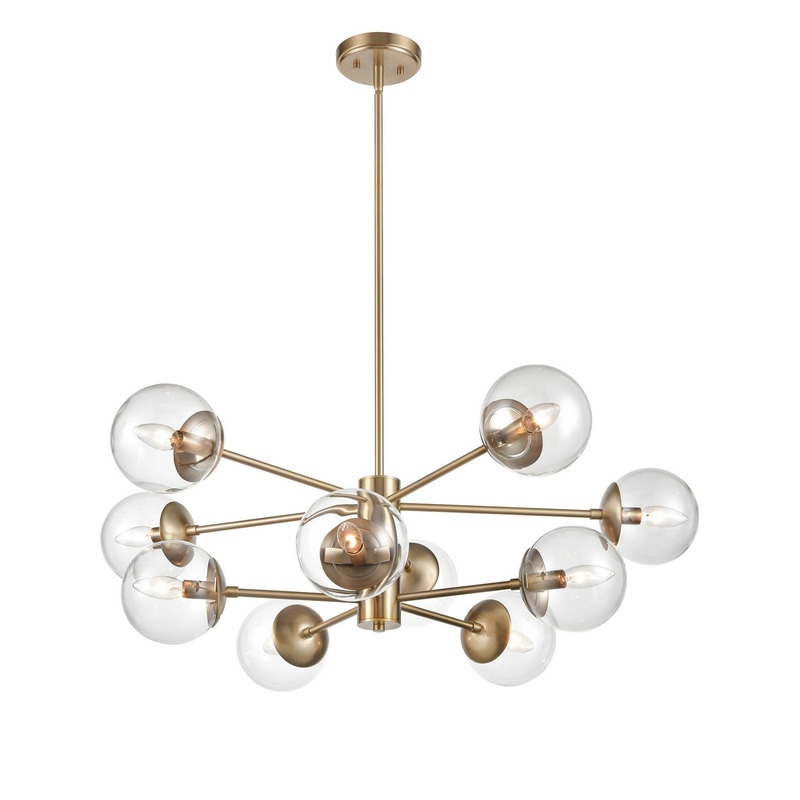 Millennium 8150-MG Avell Ten Light Chandelier, Modern Gold